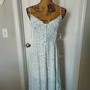 NWT Altar'd State Blue/Green Corset Style Midi Dress Size S
